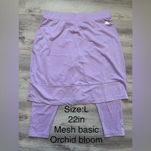 Orchid Bloom Athletic Skirt Set with Built-In Leggings - Size L